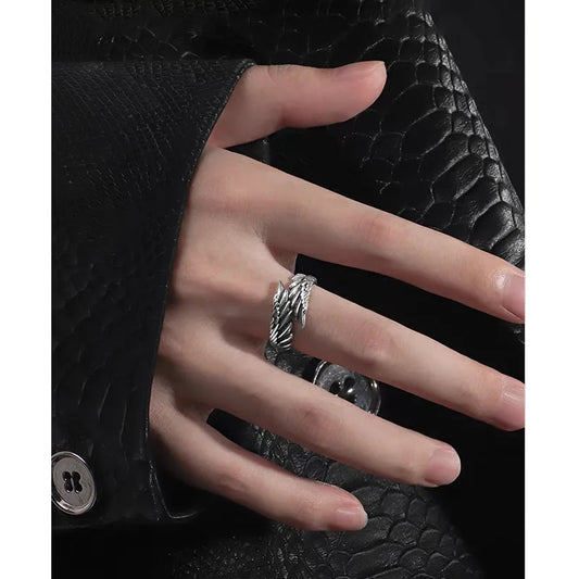 Bague Gothique Ailes Unisexe